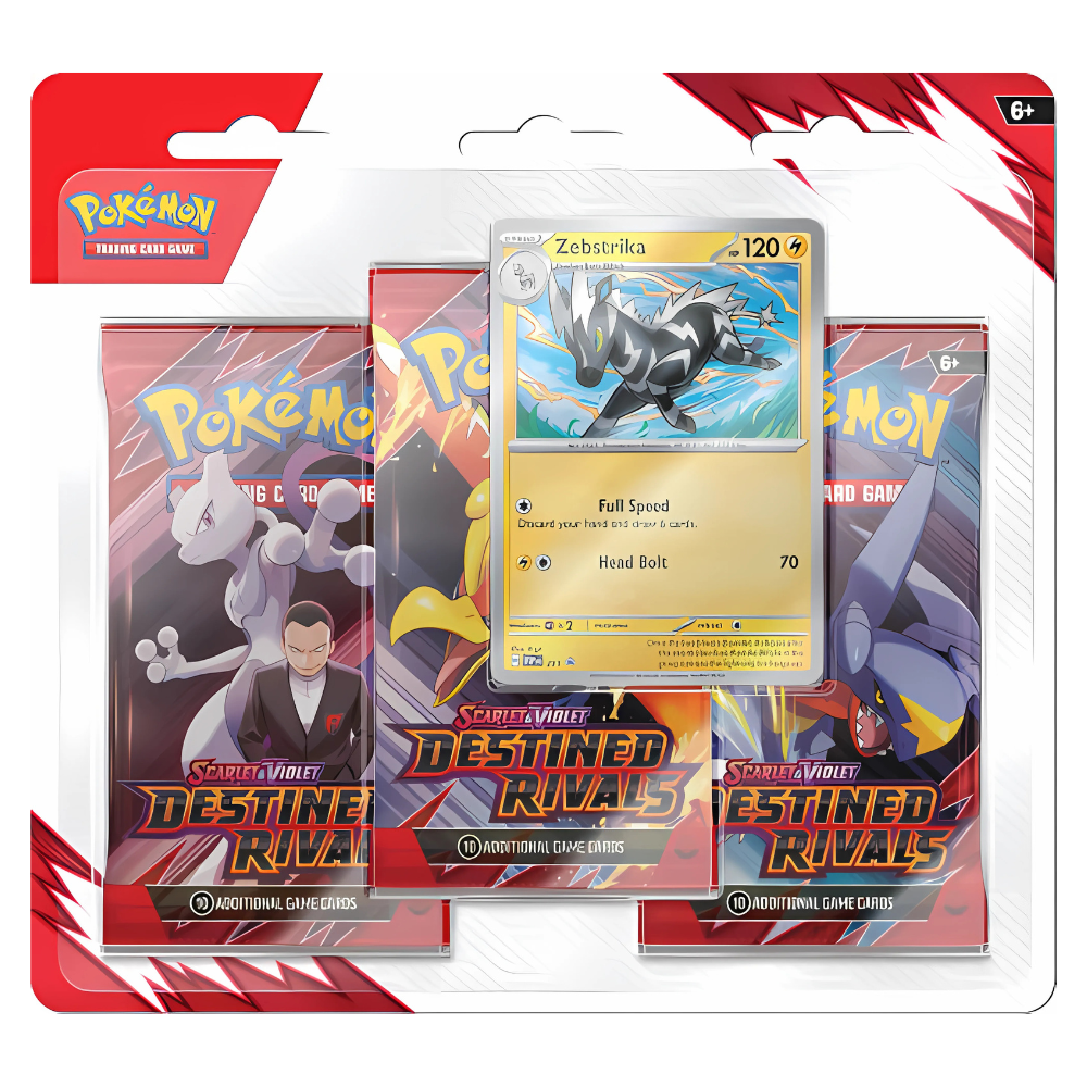 Pokémon - Scarlet & Violet - Destined Rivals - 3 Pack Blister (Zebstrika)