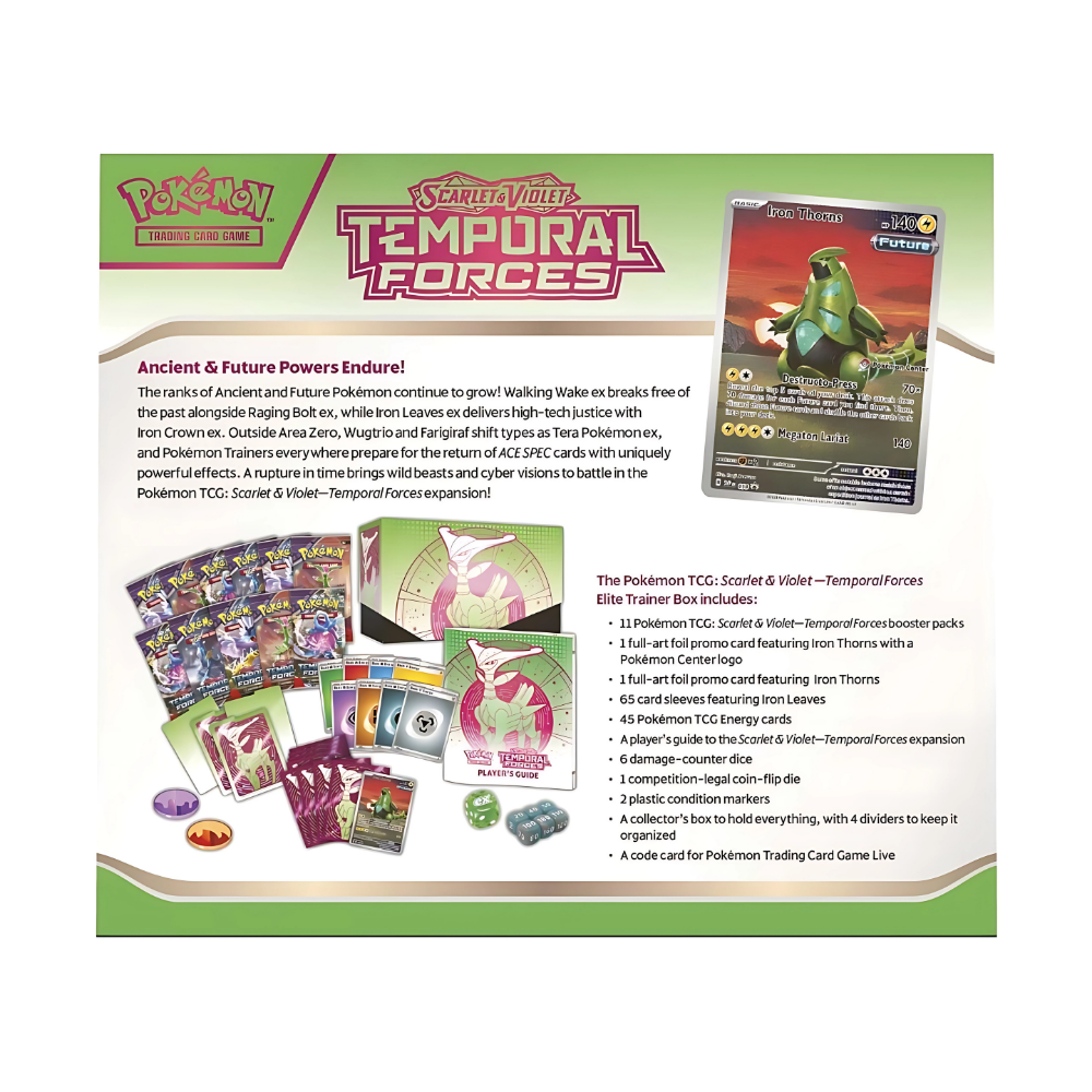 Pokémon - Scarlet & Violet - Temporal Forces -Elite Trainer Box (Iron Leaves)